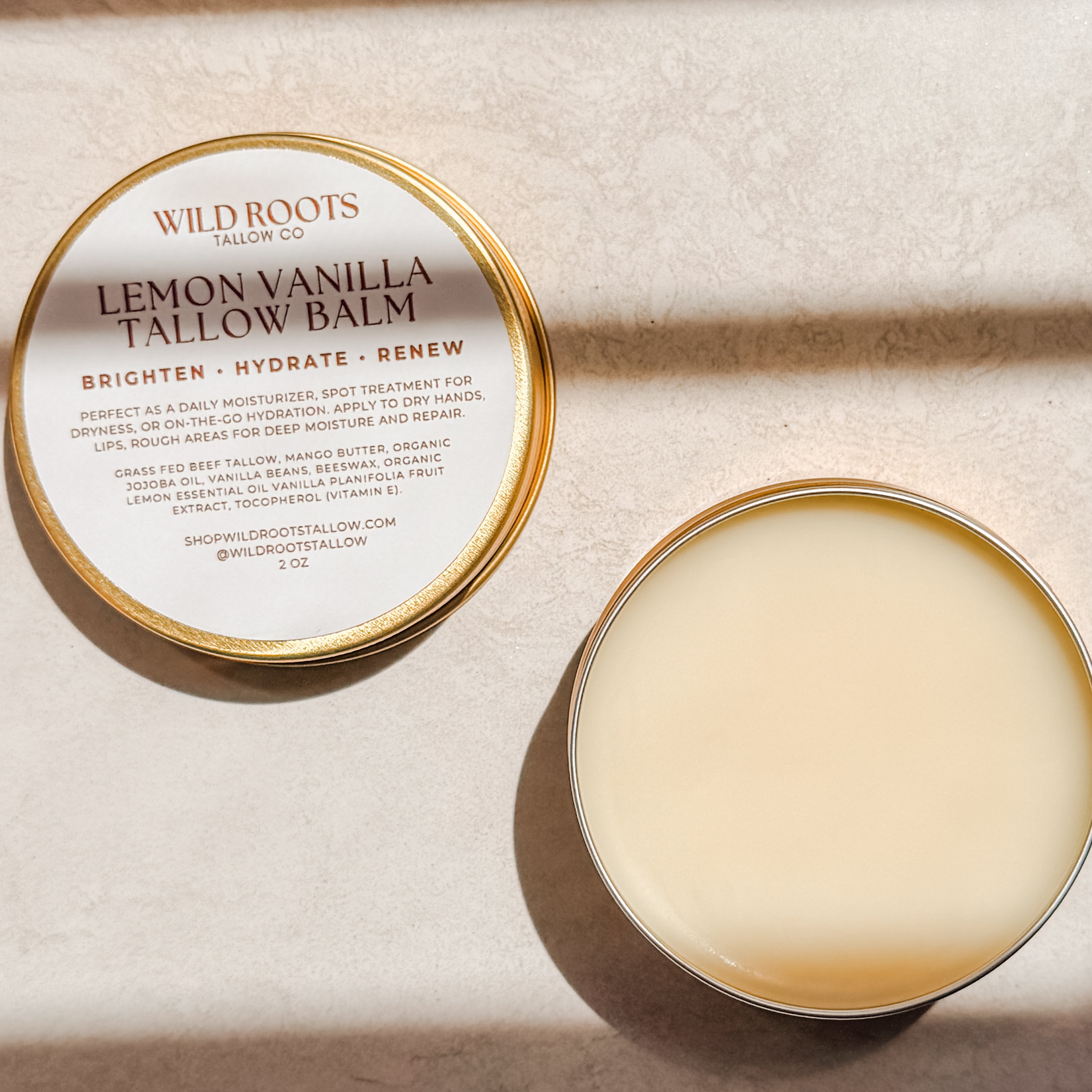 Lemon + Vanilla Tallow Hand + Body Balm