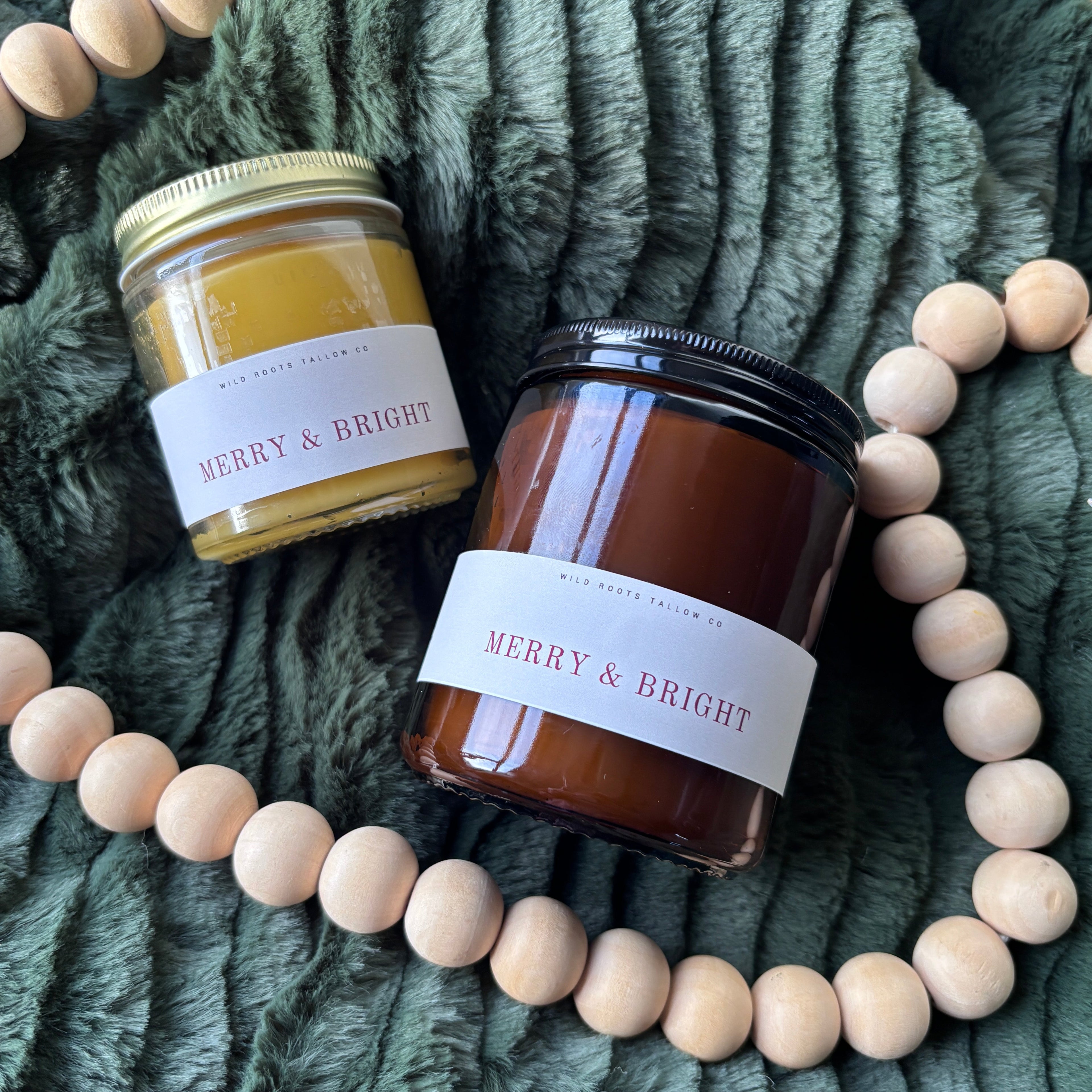 Merry & Bright Beeswax Candle