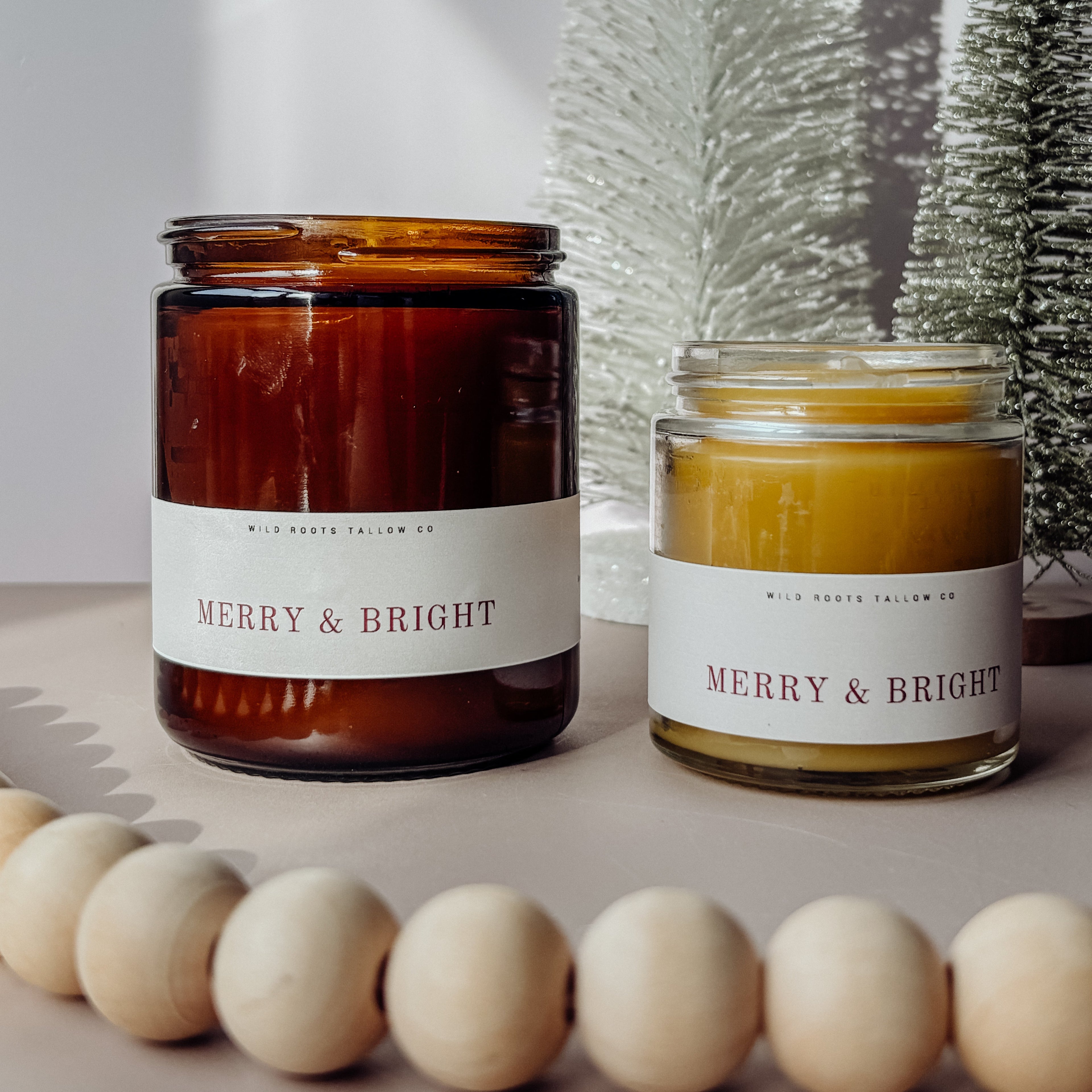 Merry & Bright Beeswax Candle