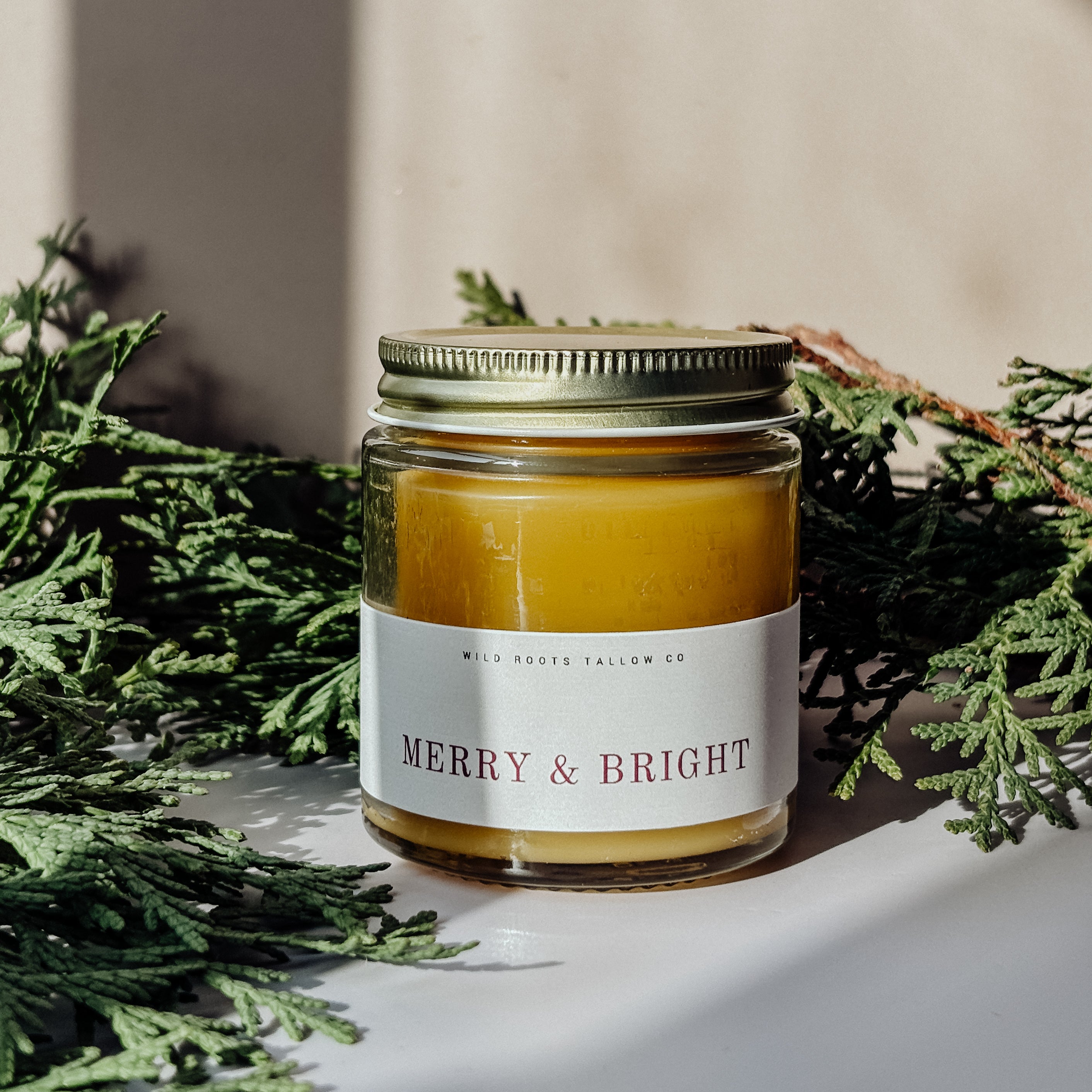 Merry & Bright Beeswax Candle
