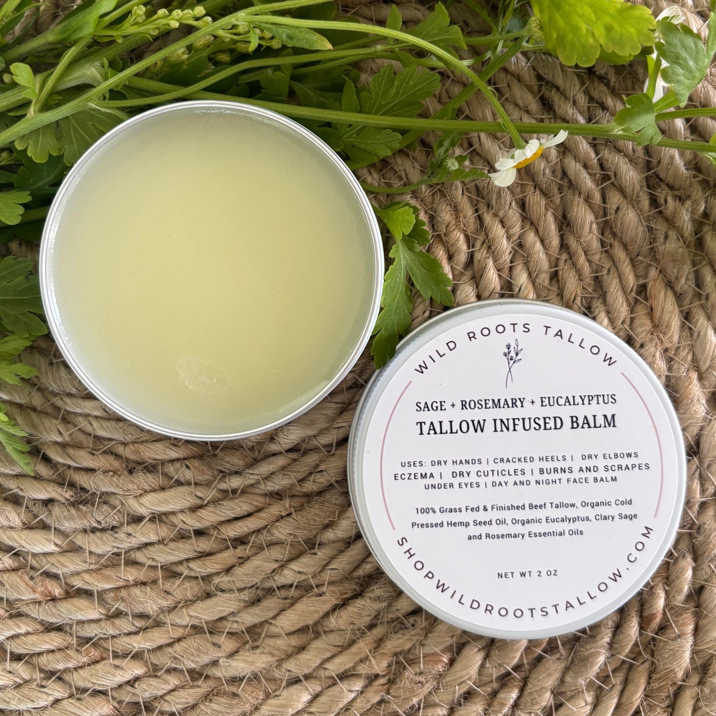 Sage +. Rosemary + Eucalyptus  Tallow Balm