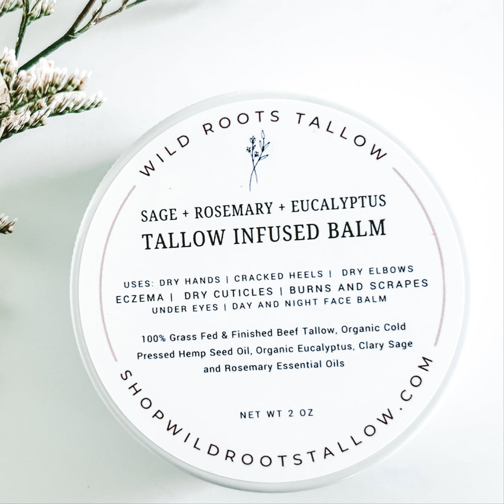 Sage +. Rosemary + Eucalyptus  Tallow Balm