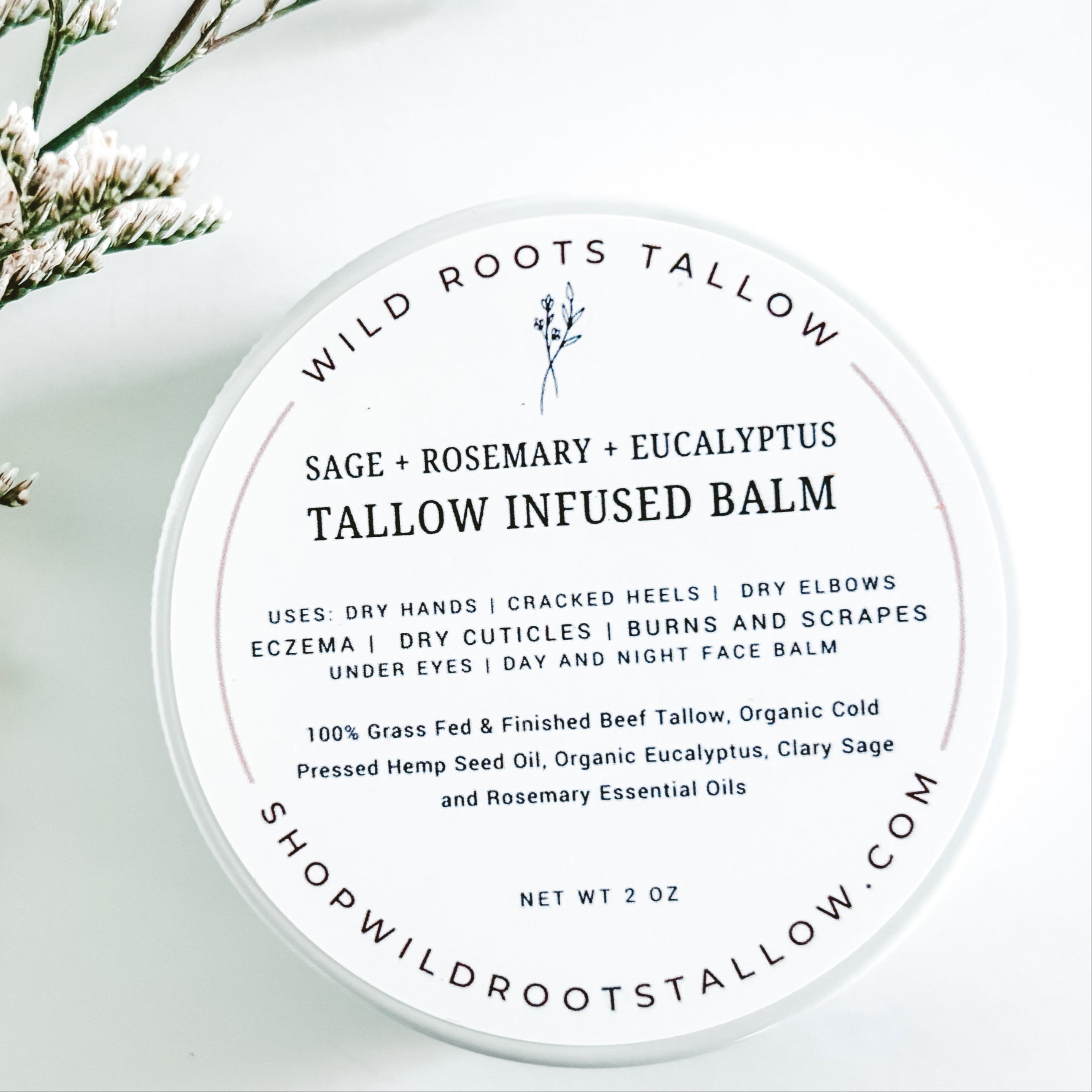 Sage +. Rosemary + Eucalyptus  Tallow Balm