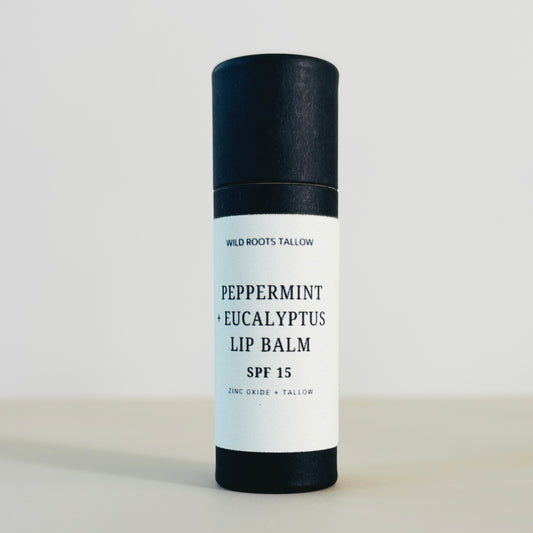Peppermint + Eucalyptus Lip Balm SPF 15 Tallow Based