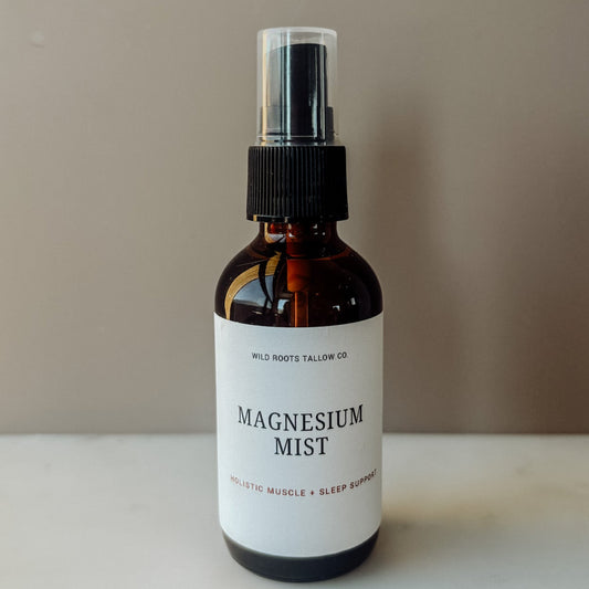 Bottle of magnesium mist on a neutral background