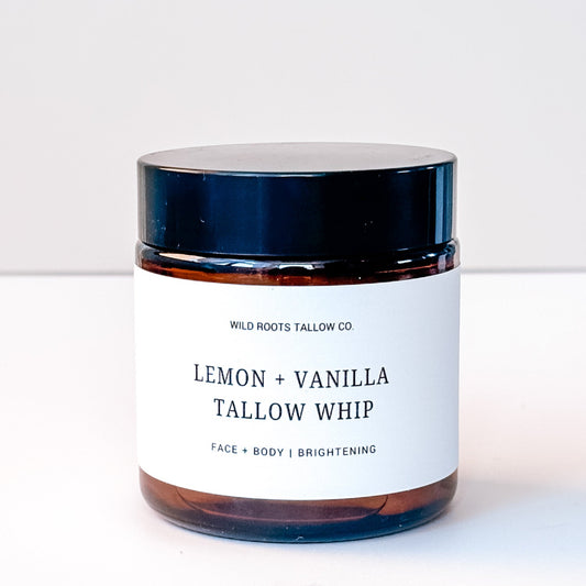 Lemon and Vanilla Tallow Whip | Grass Fed Beef Tallow Balm