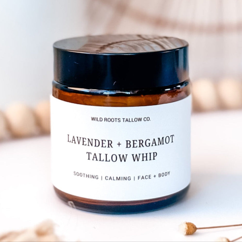 Lavender & Bergamot Tallow Whip | Grass Fed Beef Tallow Balm