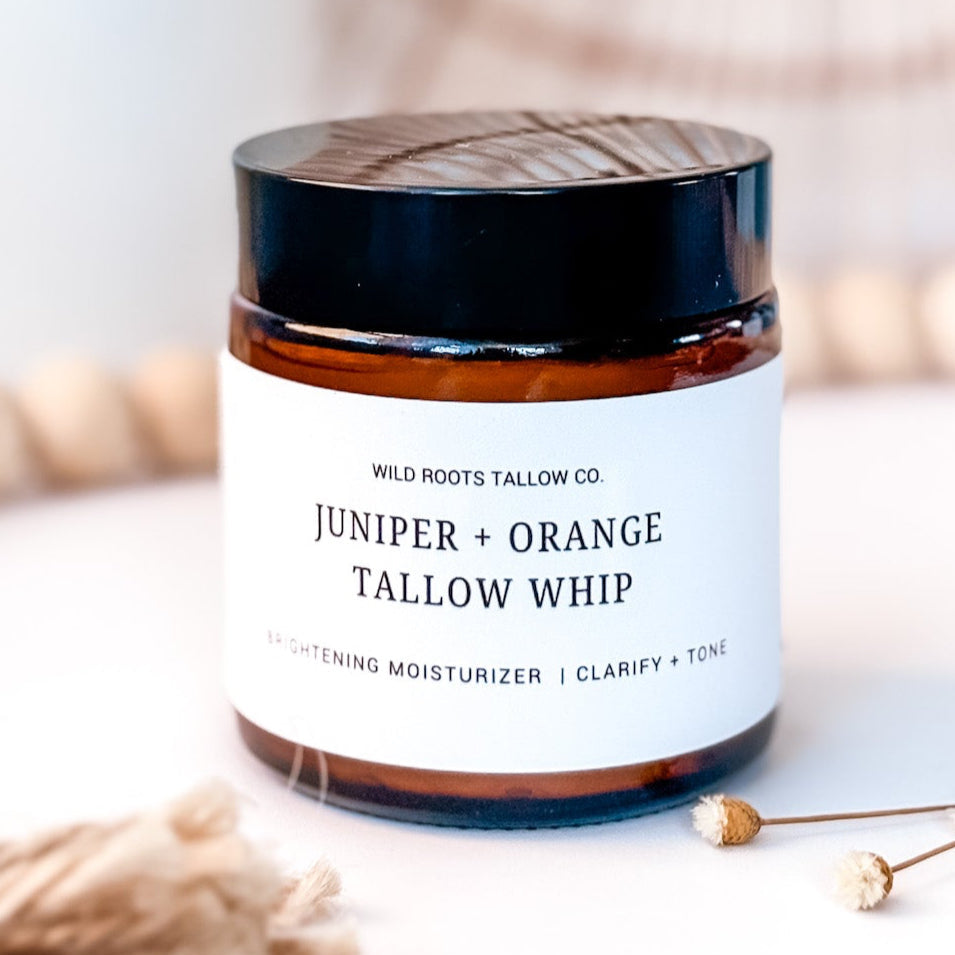 Juniper Berry + Sweet Orange Tallow Whip | Grass Fed Tallow Balm