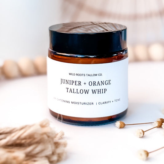 Juniper Berry + Sweet Orange Tallow Whip | Grass Fed Tallow Balm